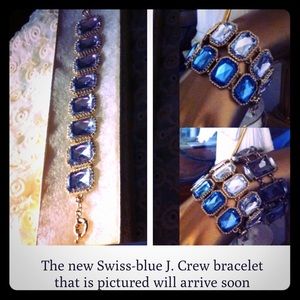 J. Crew Emerald-Cut Pale-Blue Crystal Bracelet